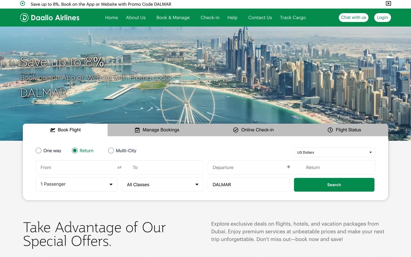 Daallo Airlines website