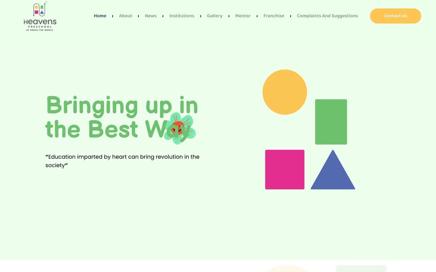 Heavens Preschool website