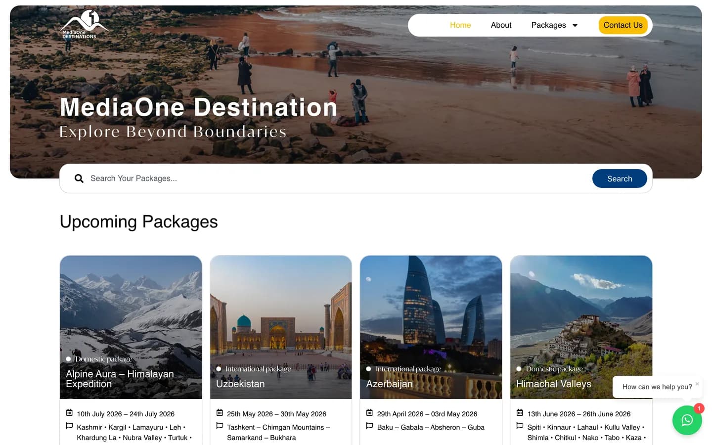MediaOne Destinations website